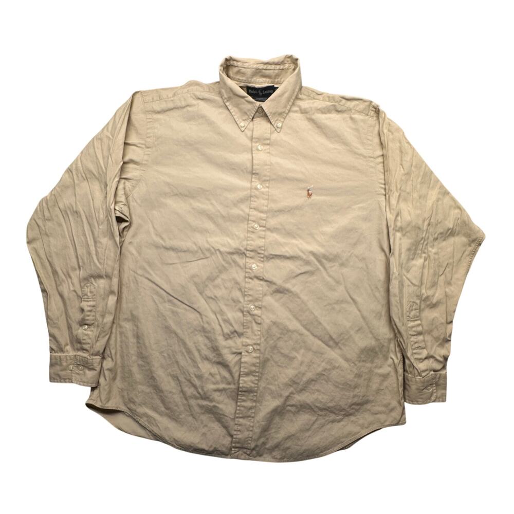 Ralph Lauren Yarmouth Cotton Pinpoint Oxford Button Shirt 17 36/37 Long Sleeve